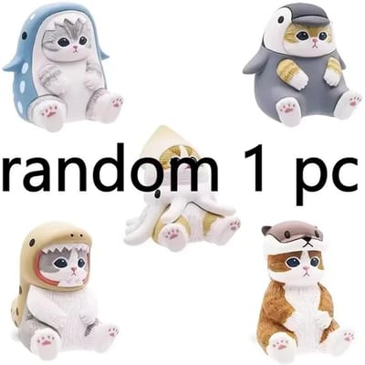 Mofusand Garnaal Nyan Haai Kat Zee Dieren Serie Blind Box Kat Kawaii Actiefiguren Bureau Decoratie Verrassing Ornament Cadeau white