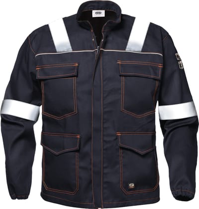 SIR SAFETY POLYTECH WITH BANDS Hi Vis Reflecterend Stof Werkjas HEREN Veiligheidsjas Donkerblauw - Vlamvertragend