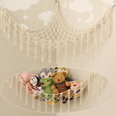 Dailygoods- Opbergnet Ruimtebesparend - Hangende Opberger - Organizer - Speelgoed - Knuffels - 140 x 100 x 100 cm - Speelgoedhangmat
