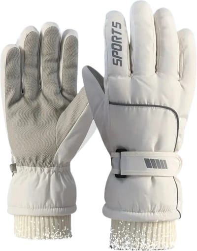 Livano Skihandschoenen - Handschoenen Winter - Handschoenen Dames - Touchscreen - Waterdicht - Winddicht - Wit