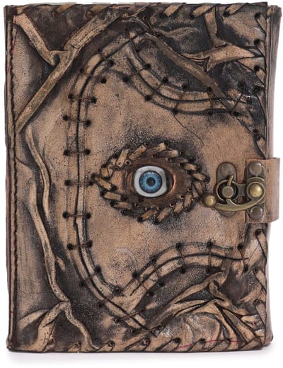 Brown Tan Book - Evil Eye Decor - 160 Deckle Edges Pages - 17x12.5cm