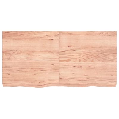 vidaXL - Wandschap - 120x60x(2-6)cm - behandeld - massief - eikenhout - lichtbruin