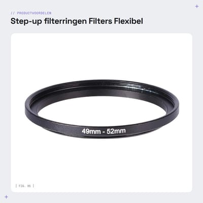 Dailygoods - Step-up filterringen - Filters - Flexibel gebruik - 49 mm tot 52 mm - Lensadapter - Geschikt voor cameralenzen - Metalen uitvoering