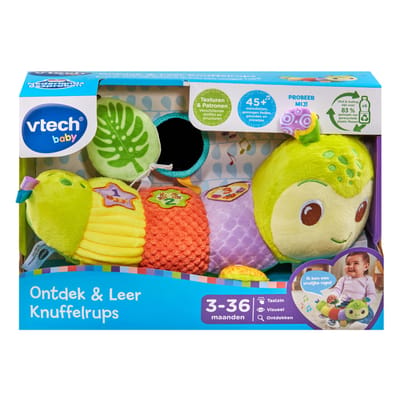 Vtech Baby Ontdek & Leer Knuffelrups - Interactief & Educatief Speelgoed - Speelgoed Rups - Ontdek Zinnetjes, Geluiden en Liedjes - Vanaf 3 tot 36 maanden