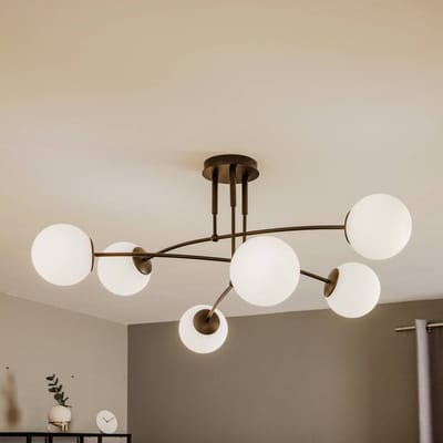 EMIBIG LIGHTING Plafondlamp Pregos 6 in zwart, 6-lamps