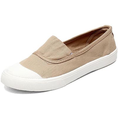 Canvas schoenen Modieuze platte zool stoffen schoenen Zachte en comfortabele schoenen voor volwassenen 39 kaki