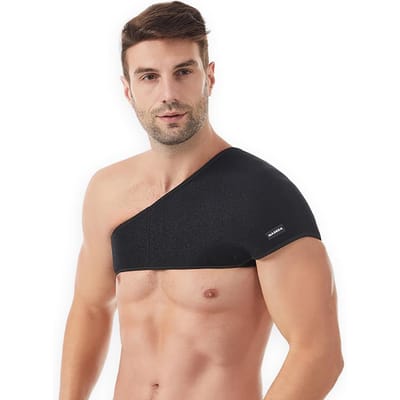 Épaulières de Sport Réglables Large Protection d'Épaule Équipement de Protection Pressurisé pour Fitness Haltérophilie Équitation en Plein Air noir