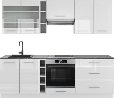 Vicco Fame-Line Complete keukeneenheid – 235 cm, WB Antraciet Wit hoogglans/wit