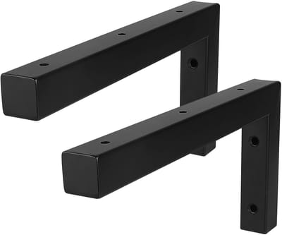 Allecto - Wastafelhouder - Wandconsole - Sterke draagkracht - Zwart - Plankhouder - Geschikt voor wasbak - 35 cm