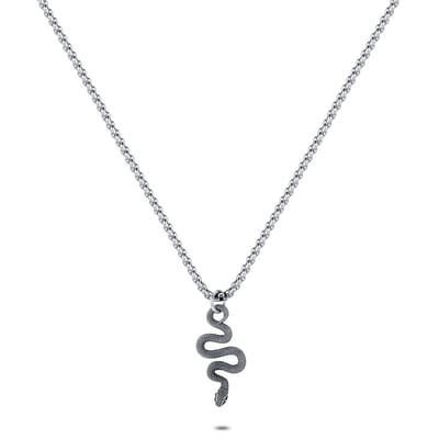 Twice As Nice Halsketting in edelstaal, slang 60cm