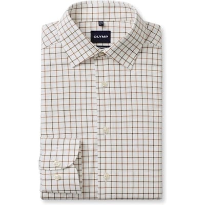 OLYMP Luxor 24/Seven Overhemd, Comfort Fit, New Kent, Nougat
