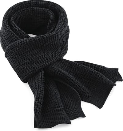 Beechfield Classic Waffle Knit Sjaal Zwart