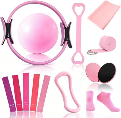 Pilates Set - Fitness Accessoires - Thuis Training - Veelzijdige Intensiteit - 15 Delig