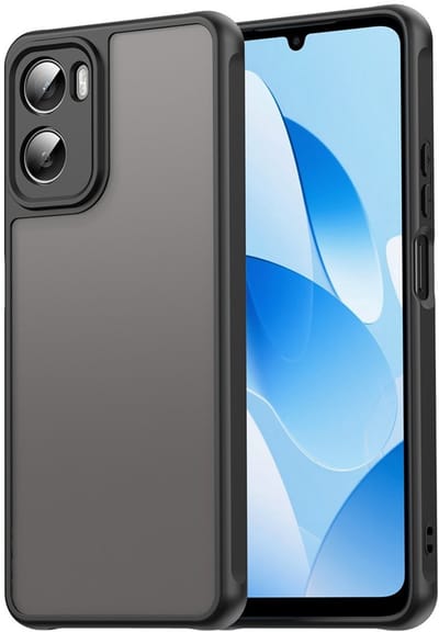 Telestore - Telefoonhoesje geschikt Motorola Moto G06 - zwart (frosted black) back cover hoesje back case - Armor hybrid TPU hoesje - Hard siliconen