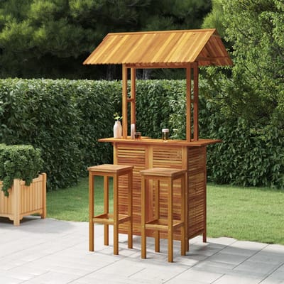 vidaXL - 3-delige - Tuinbarset - massief - acaciahout