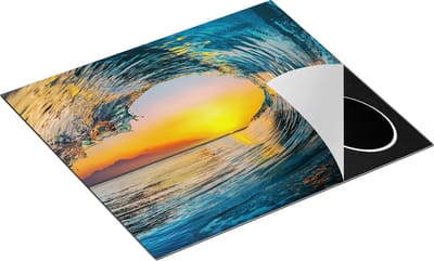 Chefcare Inductie Beschermer Golf bij Zonsondergang - 60x50 cm - Afdekplaat Inductie - Kookplaat Beschermer - Inductie Mat