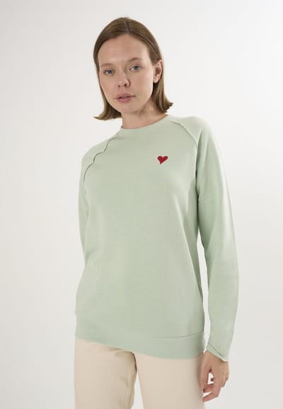 Felix Hardy Basic Sweatshirt Ronde Hals Katoen Dames Turkoois - M