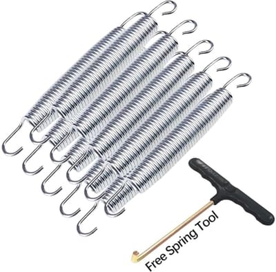 Trampolineveren 10 Stuks - Roestbestendige Zware Metaalveren met Gereedschap (140 mm)