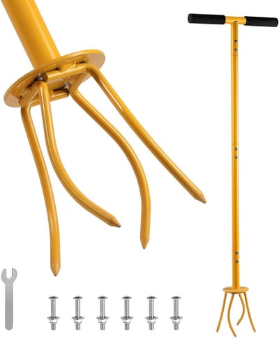 Twist Tiller Tuin Cultivator met Handvat, 99 cm Hoog, Ideaal voor Bodem Losmaken en Onkruidbestrijding