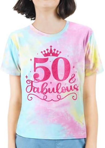Verjaardag T-shirt voor dames - Fabulous at 50 - 50 jaar vrouw
