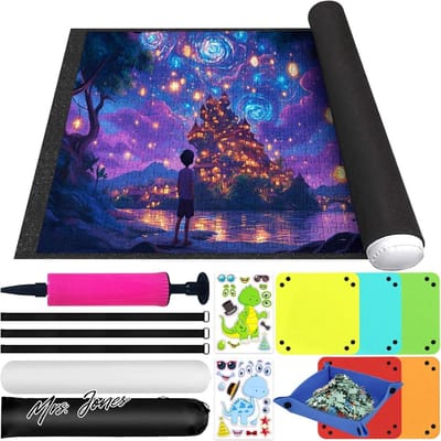 Mrs. Jones Puzzle Mat - Jigsaw Rolls - Portable Puzzle Mat - Roll Mat - Puzzle Mat for Puzzles - Puzzle Roll Mat with up to 1500 2000 3000 Puzzle Pieces - Puzzle Roll Mat for Puzzle Storage .