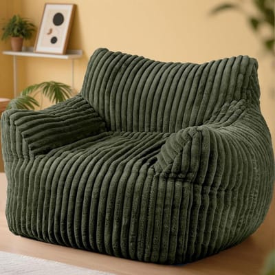 Zitzak Stoel - Pluche Bank - Ontspannen Zitten - Met Armleuningen - XL Sofa - Groen