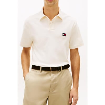 Tommy Hilfiger Knitted Collar Classic Polo Ivory Petal Größe: S | Poloshirts Outlet | Herren | Weiß