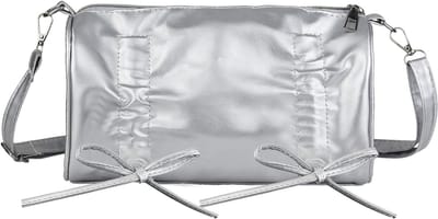 Trendy kussenvormige schoudertas voor dames, crossbody tas met ritssluiting, kunstleer, strikversiering en afneembare schouderriem, ideaal voor dagelijks gebruik
