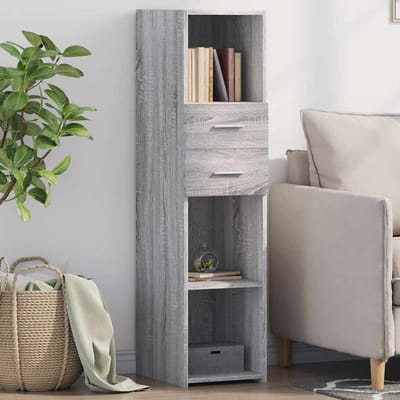 vidaXL - Hoge - kast - 30x42,5x124 - cm - bewerkt - hout - grijs - sonoma - eikenkleur