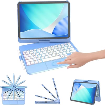 SP® Ipad Hoes met Toetsenbord - Toetsenbordhoes voor Ipad A16 - Hoesje met Toetsenbord - Blauw - 29cm x 21cm x 3cm