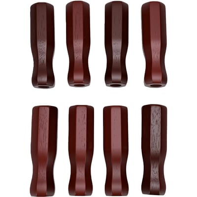 8 STKS Tafelvoetbal Tafel Handvat Greep Vervanging Ergonomisch Antislip Massief Hout Achthoekig Handvat Wijnrood wijnrode kleur