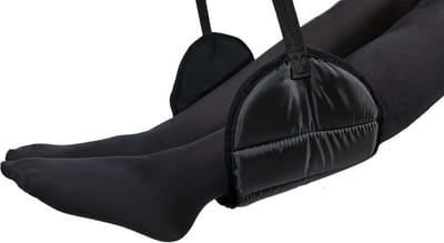 Vliegtuigvoetsteun - Reisaccessoire - Comfortabel Reizen - Premium Traagschuim - 50 cm - Zwart