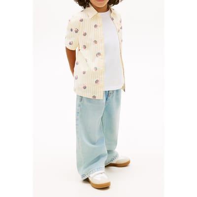 Tommy Hilfiger Boys Flex Ithaca Aop Shirt Yellow Dahlia Stripe Taglia: 4 | Camicie Outlet | kids | Giallo