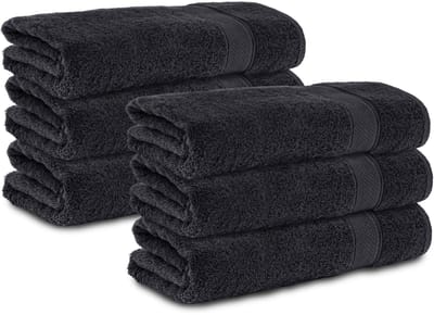Komfortec 6x Handdoek 70x140 - 100% Katoen – Handdoekenset - Zacht - Schwarz