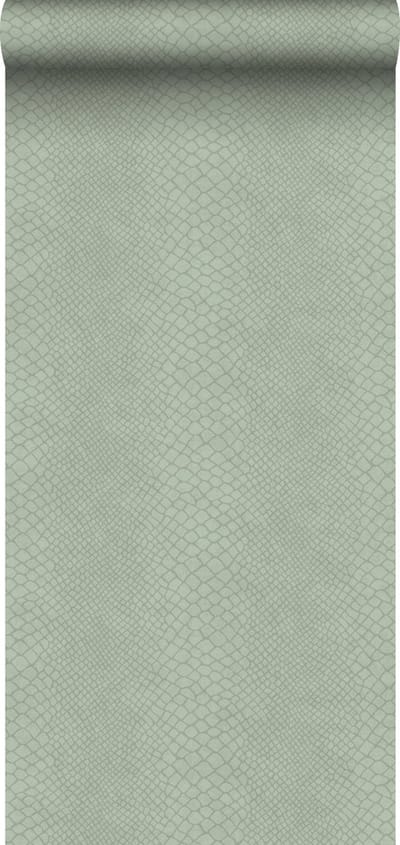 Origin Wallcoverings behang slangenprint saliegroen - 53 cm x 10.05 m - 347768