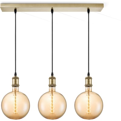 Home sweet home hanglamp Vintage brons 3L Beam Spiral g180 - amber