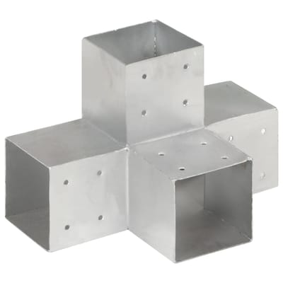 vidaXL - Paalverbinding - X-vorm - 101x101 - mm - gegalvaniseerd - metaal