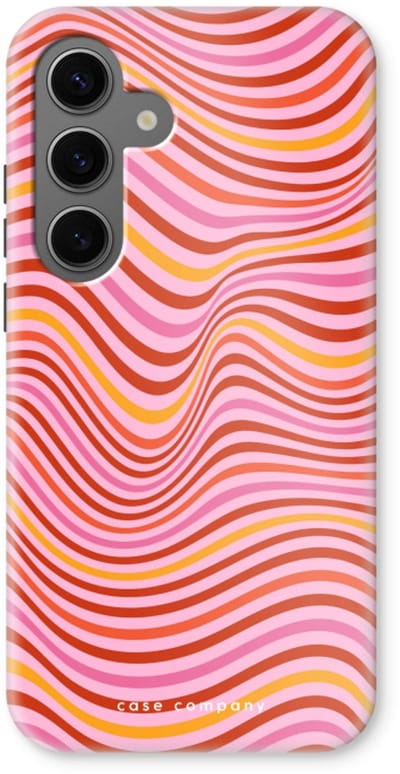 Case Company® - Hoesje geschikt voor Samsung Galaxy S24 hoesje - Pink Wave - Tough Case - Maximale Bescherming alle Kanten en Schermrand