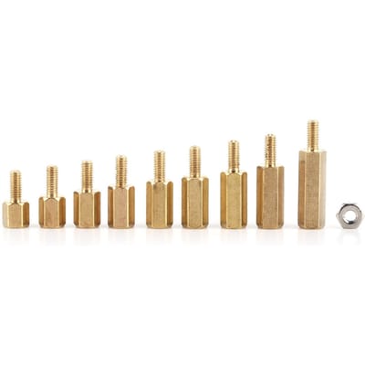 360pcs M2.5 Brass male Female Standoff and Stainless Steel Hex Nuts Assortment In Box