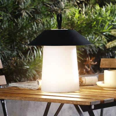 Lindby - Terraslampen- met dimmer - 1licht - Kunststof - H: 22.4 cm - wit, zwart - Inclusief lichtbron
