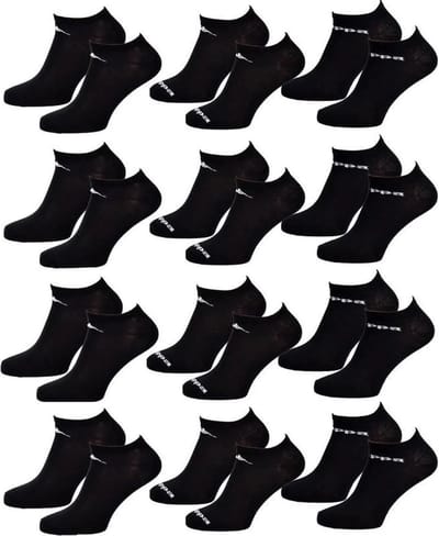 Kappa sneakersokken 12 paar zwart maat 39/42