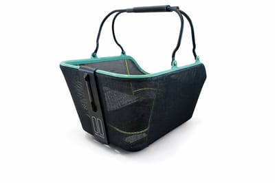 Basil Cento Tech Fiber Fietsmand Nordlicht MIK - Achter - Textonile- Zwart Groen - LED verlichting -