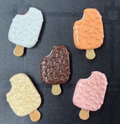TLVX 5 stuks 3D ijs Magneten / Leuke Koelkastmagneten / Foto Magneet ijsstokje / Vrolijke Speel- en Leer / School / Whiteboard / Italiaans Schepijs / IJslolly / Zomer / Kantoor / Notitie / Memo bord / Schoolbord / Magnetisch / Kleur Magneetjes