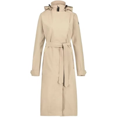 AGU Lange Regenjas - Trench Coat Dames - Regenjas Dames - Urban Regenjas Dames lang model - Beige - XL