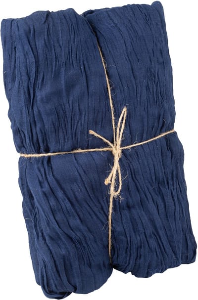 ARTYFETES - Marineblauwe cheesecloth tafelloper 90 cm x 3 m van katoengaas