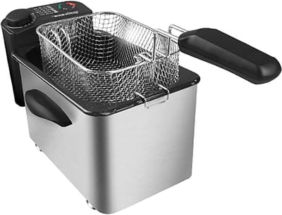 2,5L/3,5L/4L/7L/8L elektrische friteuse, roestvrijstalen frituurmachine, met mand en deksel, voor commercieel restaurant aanrecht familievoedsel koken