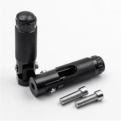Motorfiets Voetsteunen - Opvouwbare Pedalen - Comfortabel Rijden - CNC Aluminium - 2 stuks - Zwart