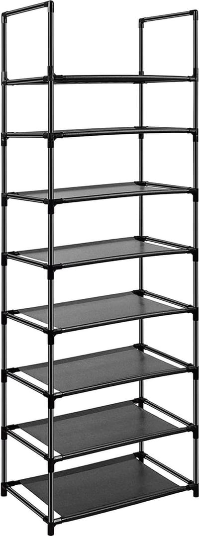 8-laags metalen schoenenrek voor 16-20 paar schoenen - Ruimtebesparende organizer voor ingang en kast