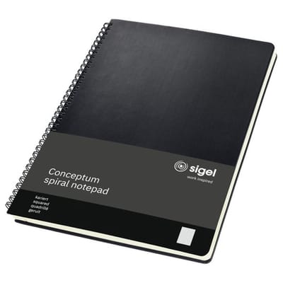 Spiralblok A4 - Notitieblok Hardcover - Zakelijk Noteren - Met Verplaatsbare Registers - 80 Vel - Zwart