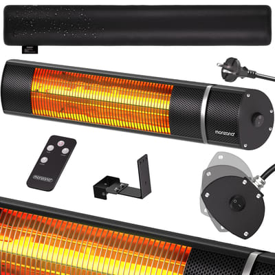 Monzana Infraroodstraler 2000W - 3 Standen/Afstandsbediening – Zwart